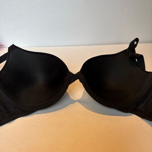Ambrielle Black Full Figure Plunge Bra with Underwire Padded 38DD - Picture 2 of 8
